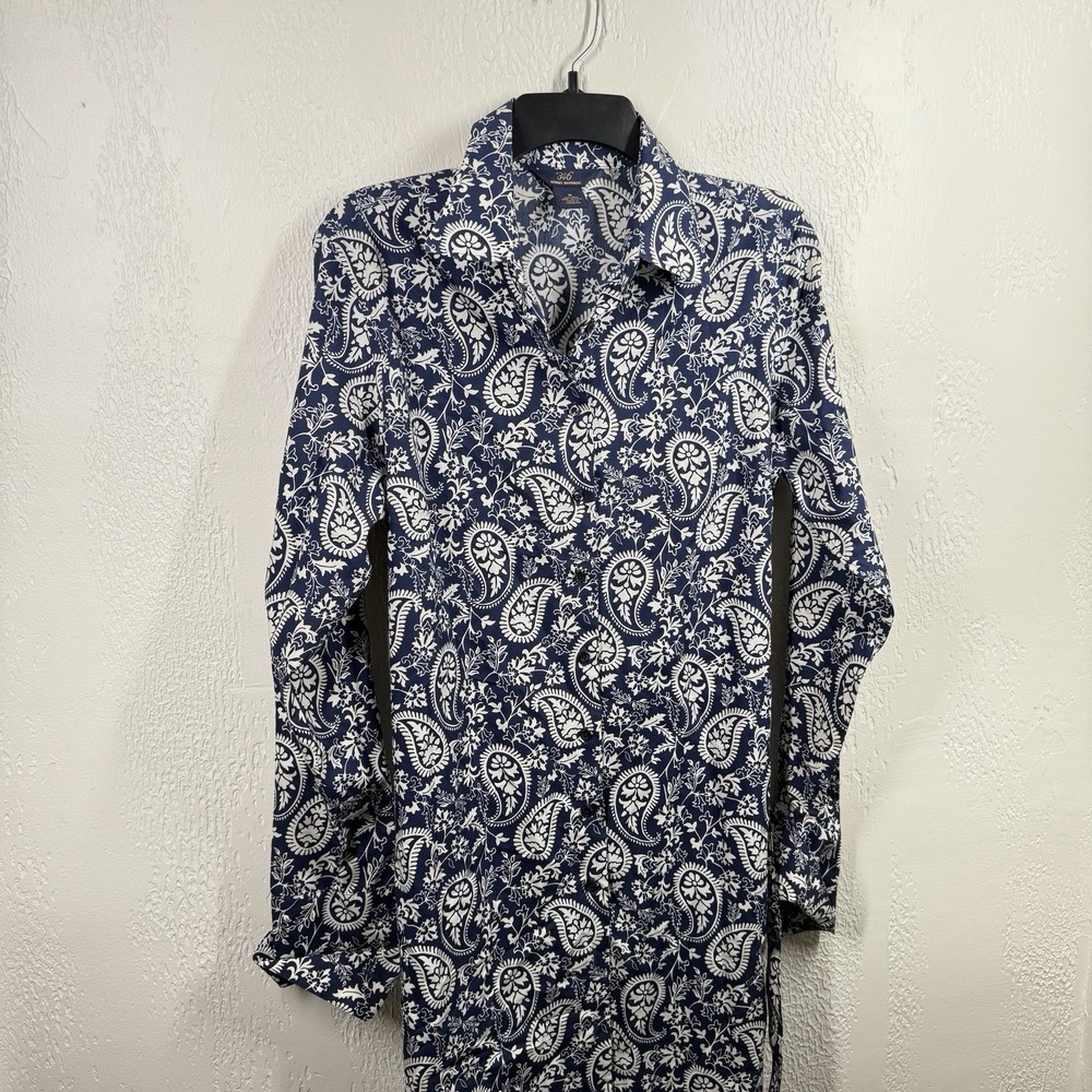 Brooks Brothers "346" Cotton Blue and White Paisley Dress Women's Size 14